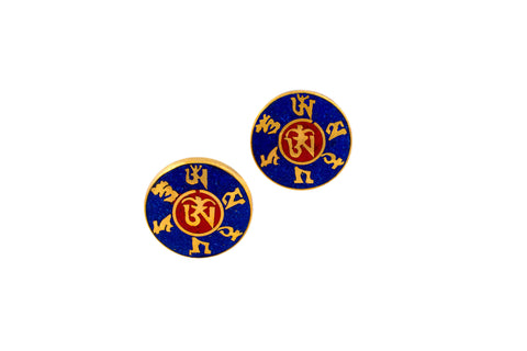 Lapis & Coral Om Mani Padme Hum Brass - Prayer of Compassion