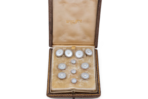 Tuxedo Set - Art Deco Mother of Pearl & 14K Gold