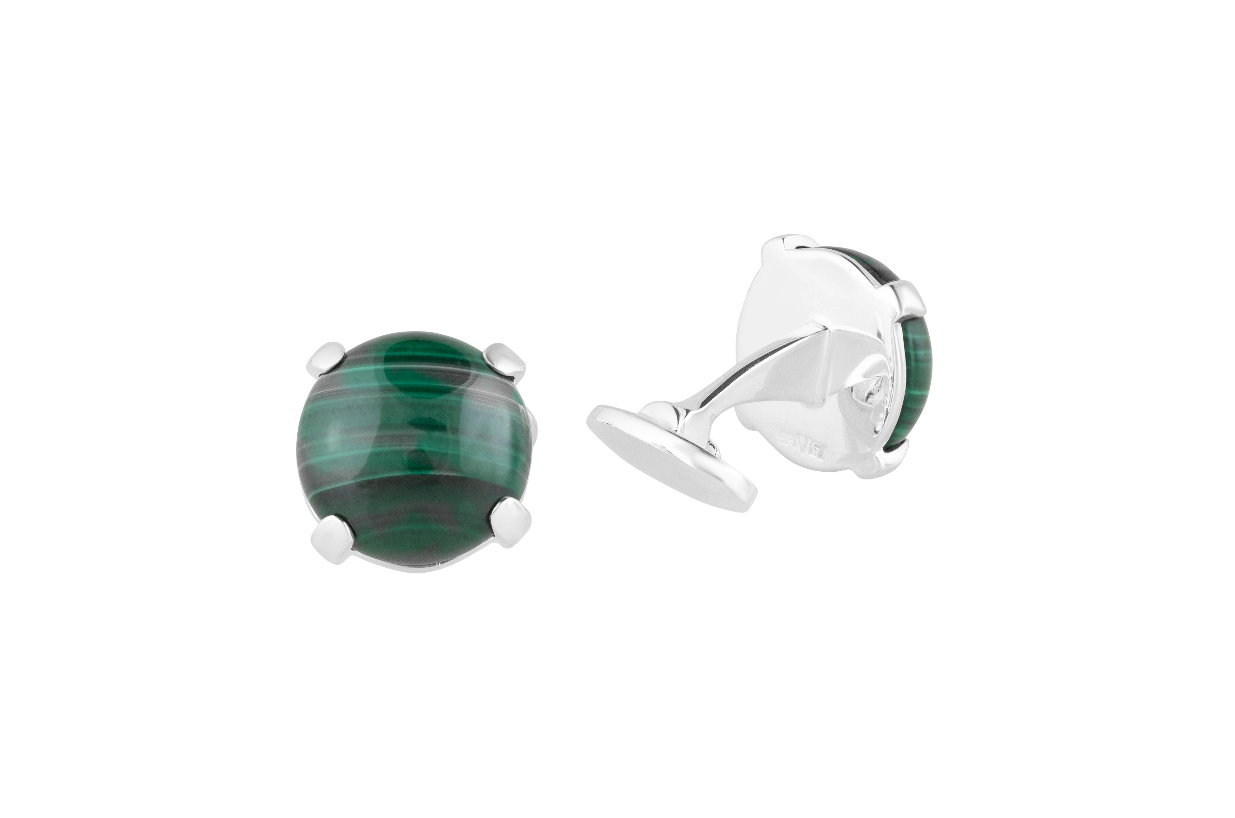 Malachite and Sterling Cufflinks - Releases Negativity