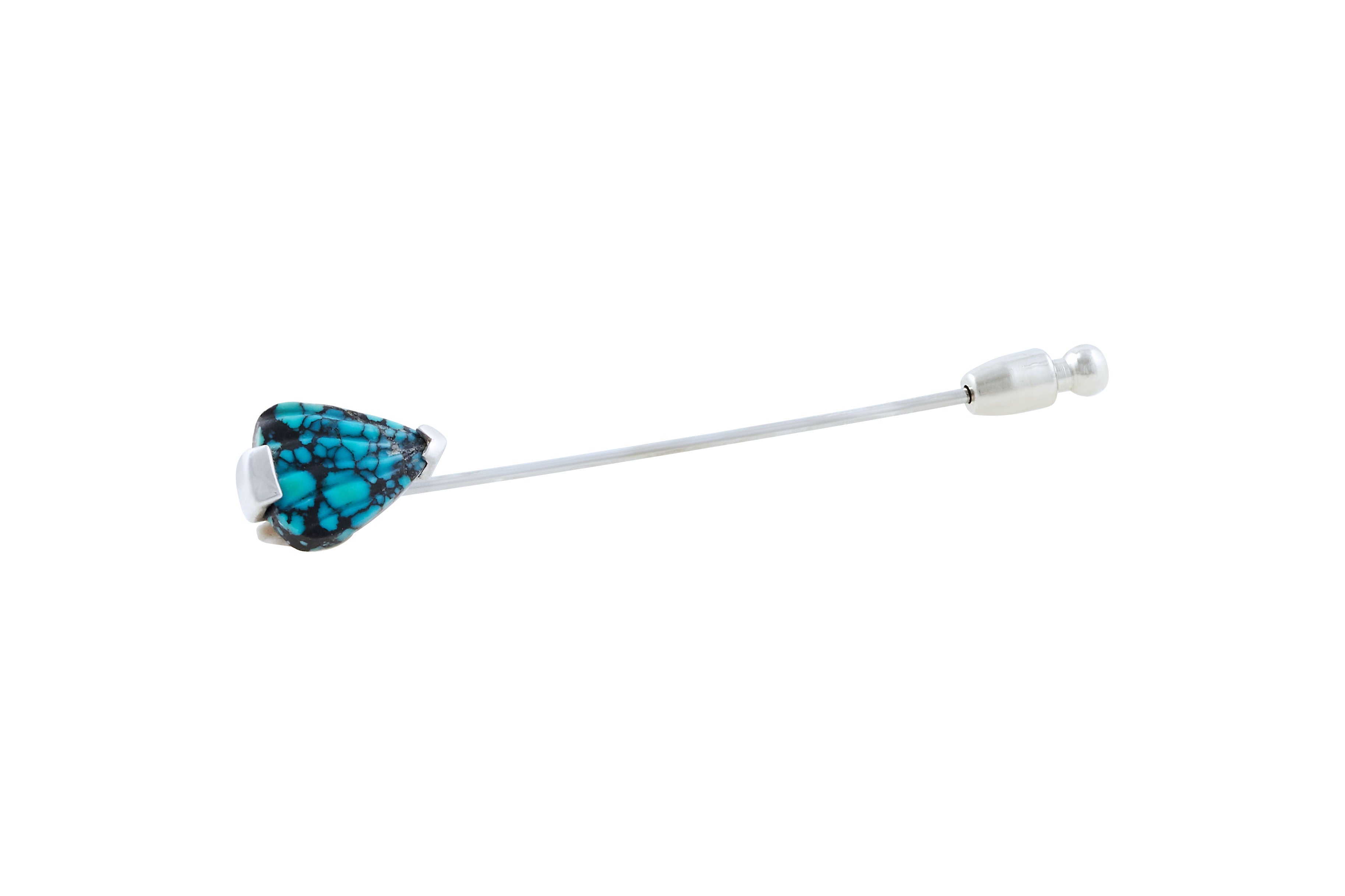 Turquoise Spherical Triangle Lapel - Heart Healer